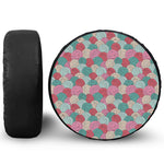 Yarn Balls Pattern Print Leather Spare Tire Cover