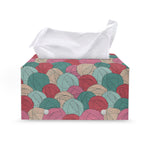 Yarn Balls Pattern Print Leather Tissue Box Cover