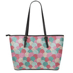 Yarn Balls Pattern Print Leather Tote Bag