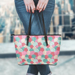 Yarn Balls Pattern Print Leather Tote Bag