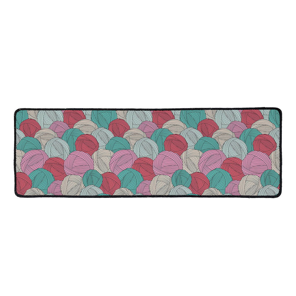 Yarn Balls Pattern Print Long Kitchen Mat