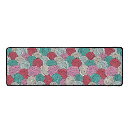 Yarn Balls Pattern Print Long Kitchen Mat