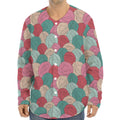 Yarn Balls Pattern Print Long Sleeve Baseball Jersey