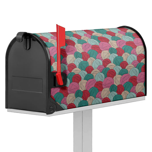 Yarn Balls Pattern Print Mailbox Cover