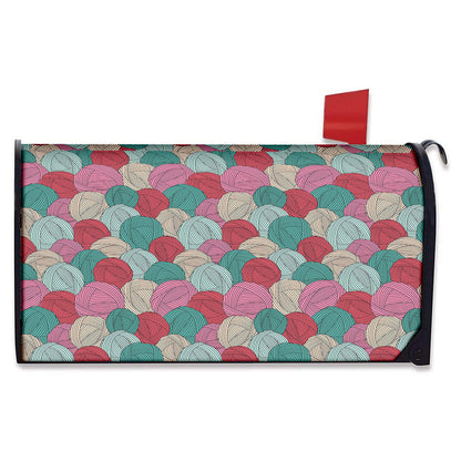 Yarn Balls Pattern Print Mailbox Cover