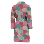 Yarn Balls Pattern Print Men's Bathrobe