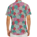 Yarn Balls Pattern Print Men's Deep V-Neck Shirt