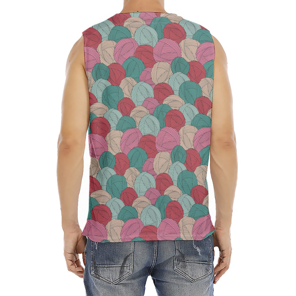 Yarn Balls Pattern Print Men's Fitness Tank Top