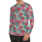 Yarn Balls Pattern Print Men's Long Sleeve Rash Guard