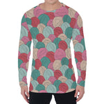 Yarn Balls Pattern Print Men's Long Sleeve T-Shirt