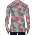 Yarn Balls Pattern Print Men's Long Sleeve T-Shirt