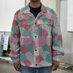 Yarn Balls Pattern Print Men's Shirt Jacket