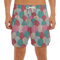 Yarn Balls Pattern Print Men's Split Running Shorts
