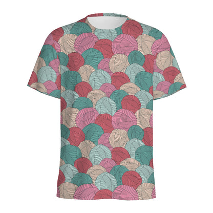 Yarn Balls Pattern Print Men's Sports T-Shirt
