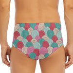 Yarn Balls Pattern Print Men's Triangle Swim Briefs