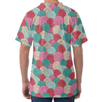 Yarn Balls Pattern Print Men's Velvet T-Shirt