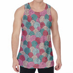 Yarn Balls Pattern Print Men's Velvet Tank Top