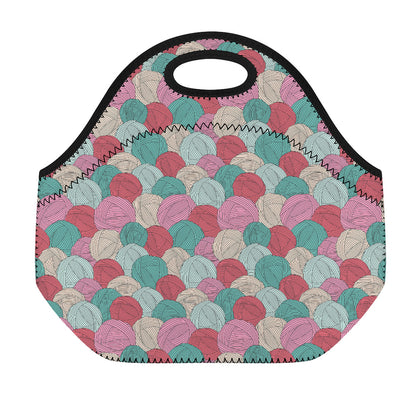 Yarn Balls Pattern Print Neoprene Lunch Bag