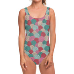 Yarn Balls Pattern Print One Piece Swimsuit
