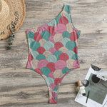 Yarn Balls Pattern Print One Shoulder Bodysuit