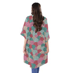 Yarn Balls Pattern Print Open Front Beach Cover Up