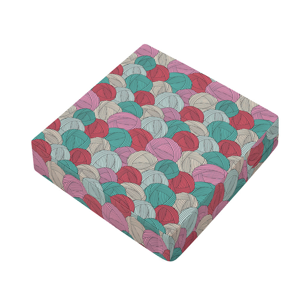 Yarn Balls Pattern Print Outdoor Seat Cushion Cover