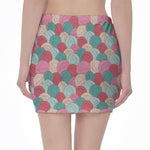 Yarn Balls Pattern Print Pencil Mini Skirt