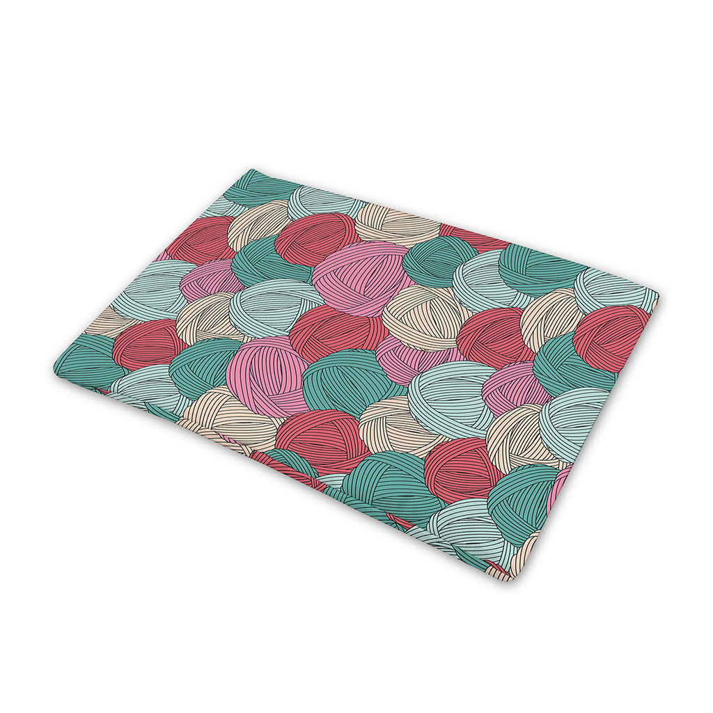 Yarn Balls Pattern Print Pet Cooling Mat Cover