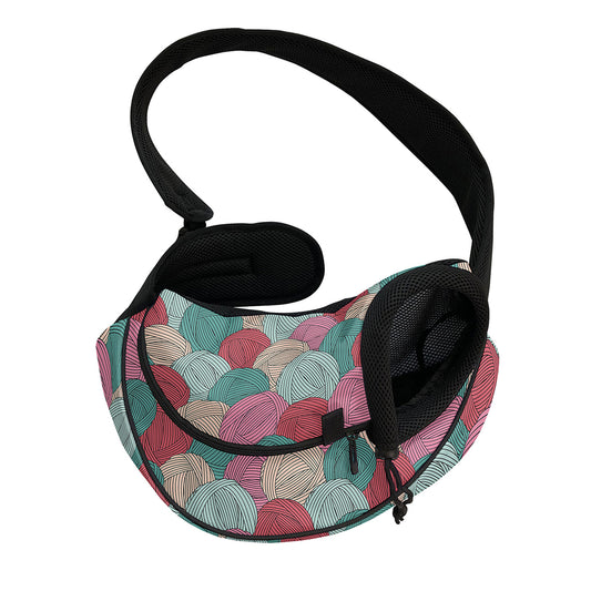 Yarn Balls Pattern Print Pet Sling Carrier