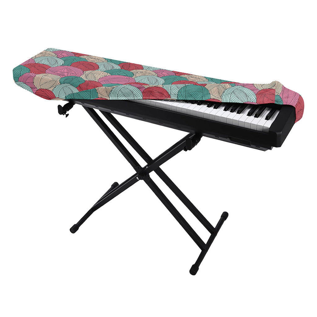 Yarn Balls Pattern Print Piano Keyboard Cover