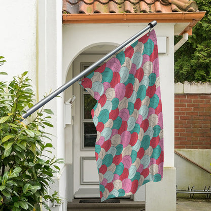 Yarn Balls Pattern Print Polyester Flag