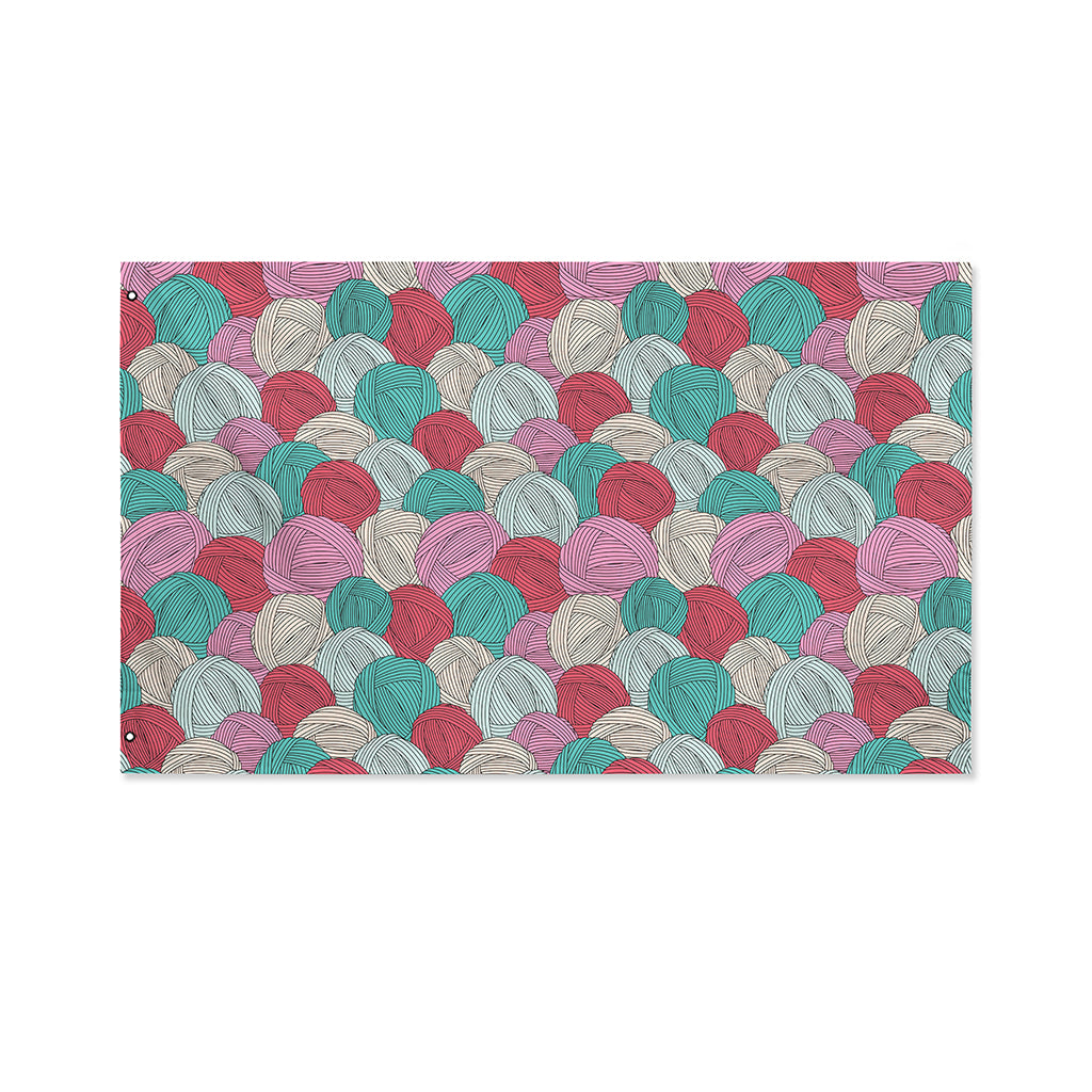 Yarn Balls Pattern Print Polyester Flag
