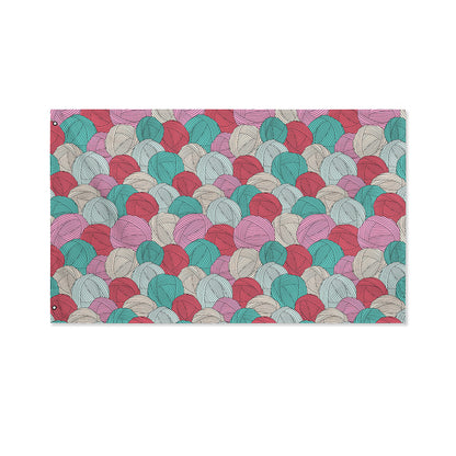 Yarn Balls Pattern Print Polyester Flag