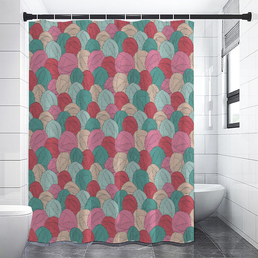 Yarn Balls Pattern Print Premium Shower Curtain