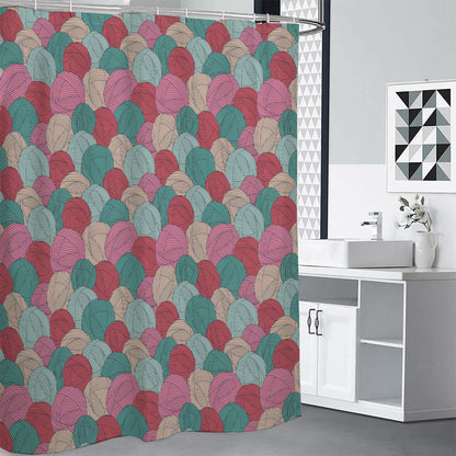 Yarn Balls Pattern Print Premium Shower Curtain