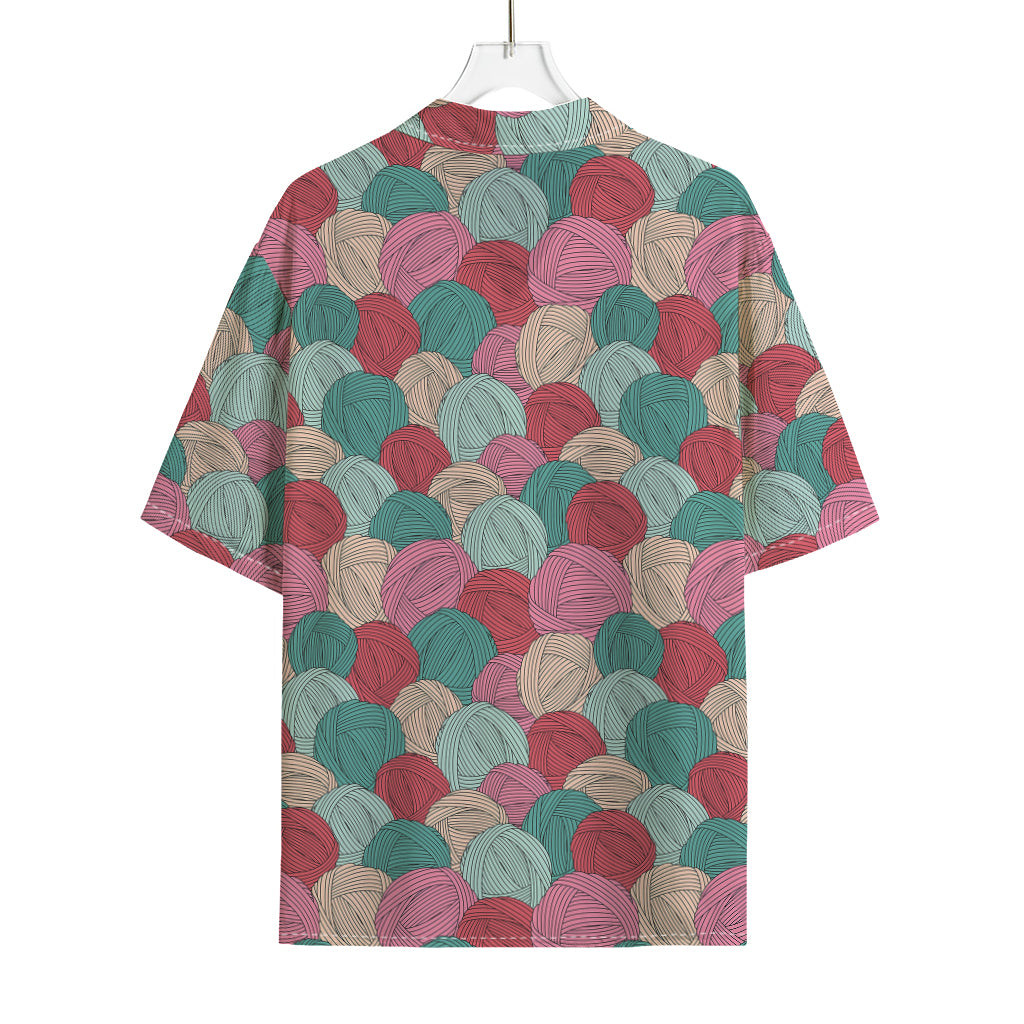 Yarn Balls Pattern Print Rayon Hawaiian Shirt