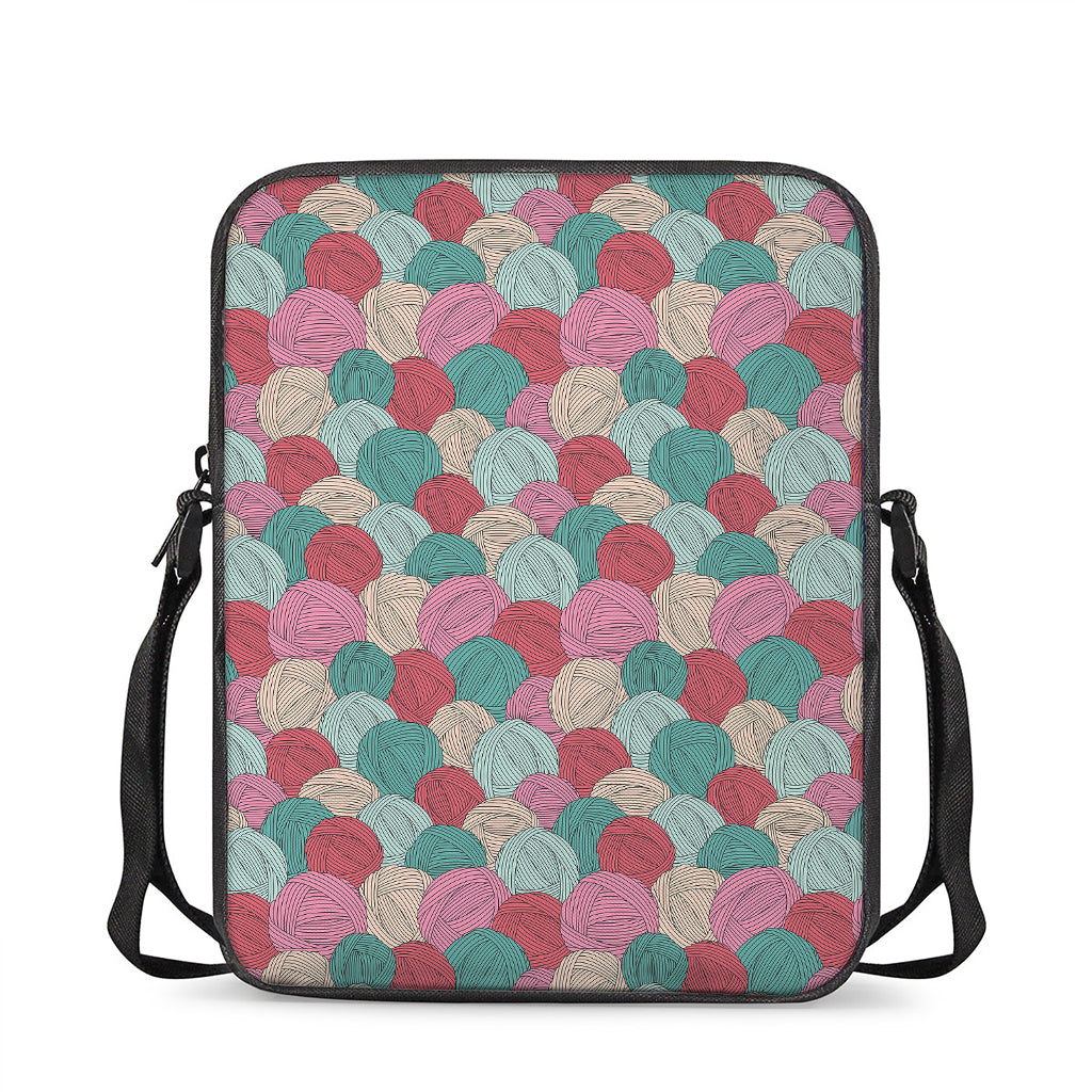 Yarn Balls Pattern Print Rectangular Crossbody Bag