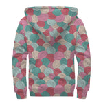 Yarn Balls Pattern Print Sherpa Lined Zip Up Hoodie