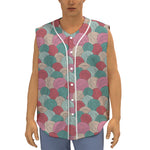 Yarn Balls Pattern Print Sleeveless Baseball Jersey