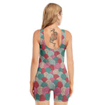 Yarn Balls Pattern Print Sleeveless One Piece Swimsuit