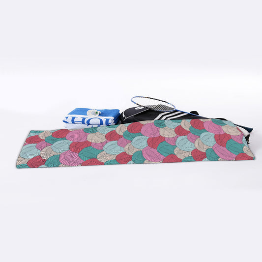 Yarn Balls Pattern Print Sports Towel
