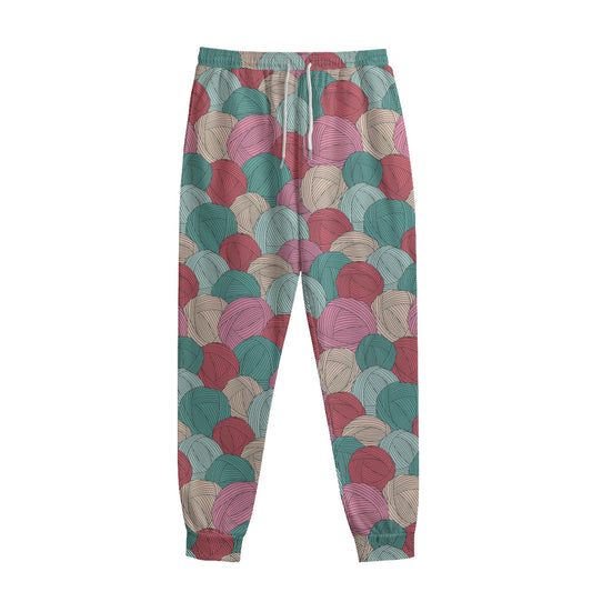 Yarn Balls Pattern Print Sweatpants