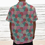 Yarn Balls Pattern Print Textured Short Sleeve Shirt