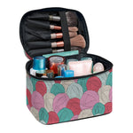 Yarn Balls Pattern Print Travel Makeup Bag
