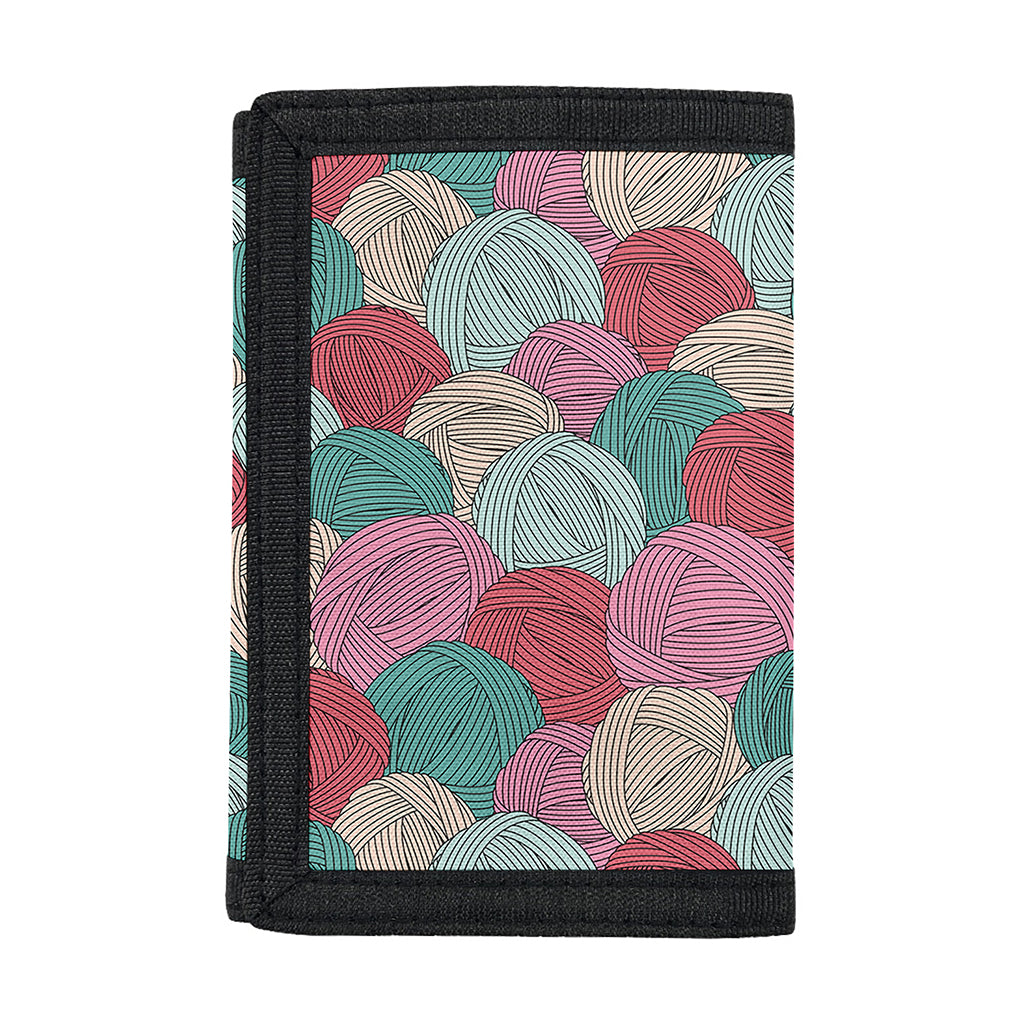 Yarn Balls Pattern Print Trifold Wallet