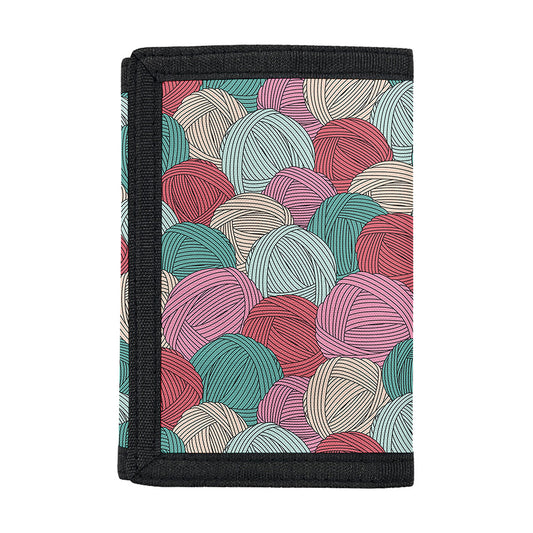 Yarn Balls Pattern Print Trifold Wallet