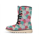 Yarn Balls Pattern Print Winter Boots