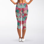 Yarn Balls Pattern Print Women's Capri Leggings
