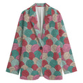 Yarn Balls Pattern Print Women's Cotton Blazer