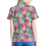 Yarn Balls Pattern Print Women's Polo Shirt